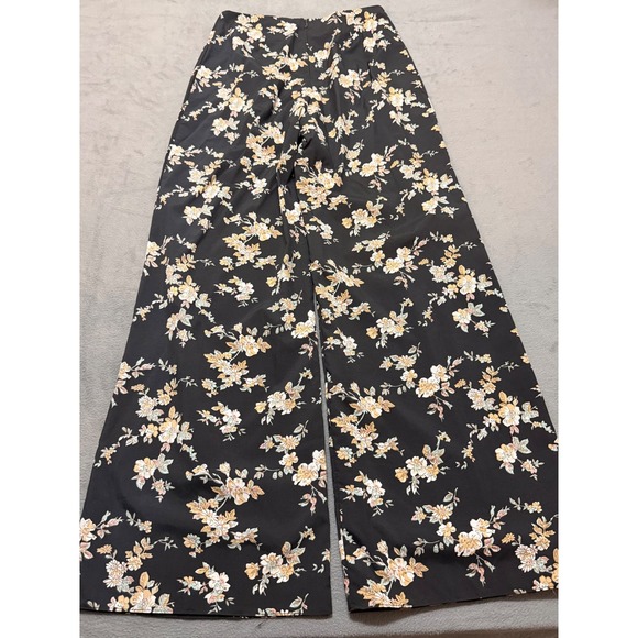 FATE Floral Boho Whimsical Print Crop Top Crotchet Wide Leg Pants Set Black SZ M - Picture 12 of 15